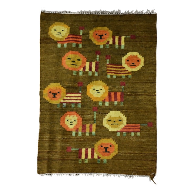 Vintage Polish Woven Tapestry by Maria Janowska for Wielkopolska Spółdzielnia Pracy Przemysłu Artystycznego in Poznań, 1970s For Sale