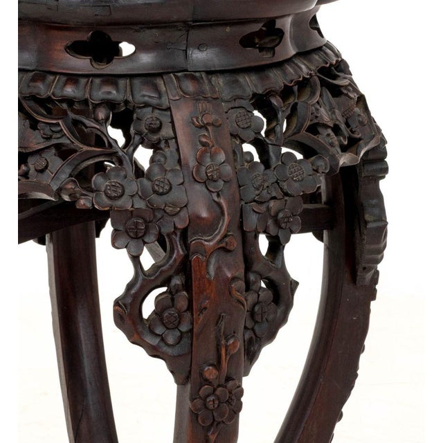 Chinese Hardwood and Marble Pedestal Table For Sale In New York - Image 6 of 8
