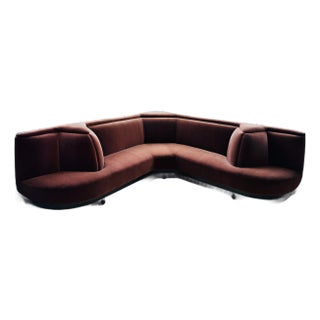 Custom Mohair Velvet Banquette Sectional For Sale