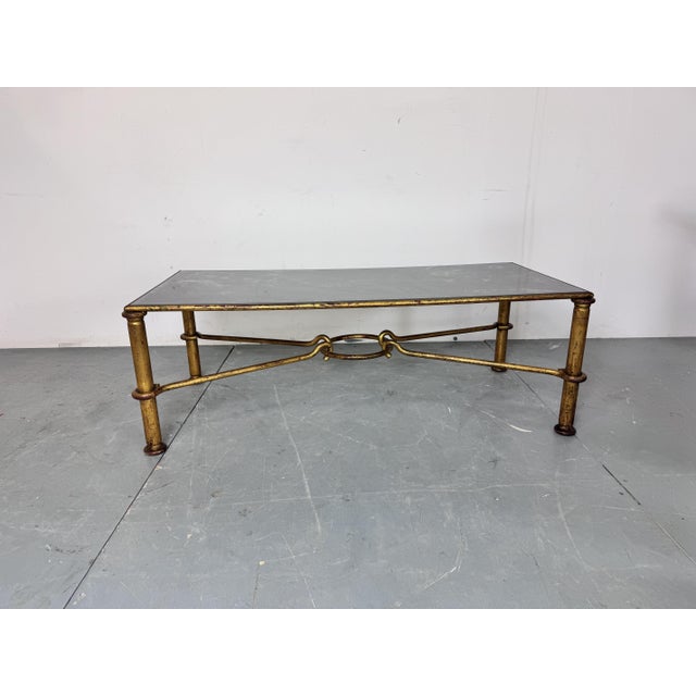 Goldenrod Vintage Gilded Regency Coffee Table by Giovanni Banci for Hermès, 1960s For Sale - Image 8 of 15