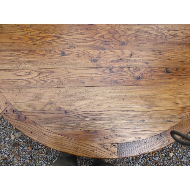 Wood Real McCoy 1800's American Chestnut Country. Tbl. Seat 8 For Sale - Image 7 of 8