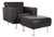 Set of 250 Lounge Chair and Ottoman in Black Leather from Rolf Benz For Sale