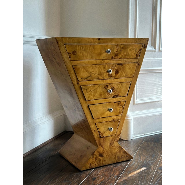 Tan Art Deco Burl Commode or Console For Sale - Image 8 of 8