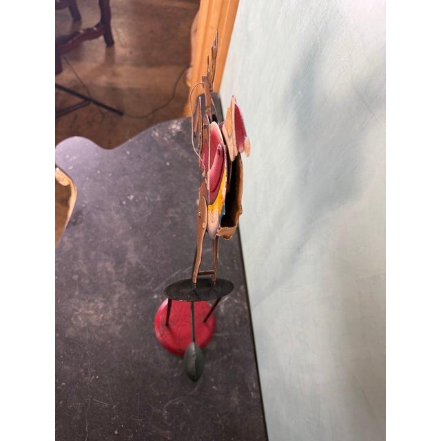 Vintage Folk Art Santa Claus on Reindeer Balancing Kinetic Sculptured For Sale - Image 10 of 11