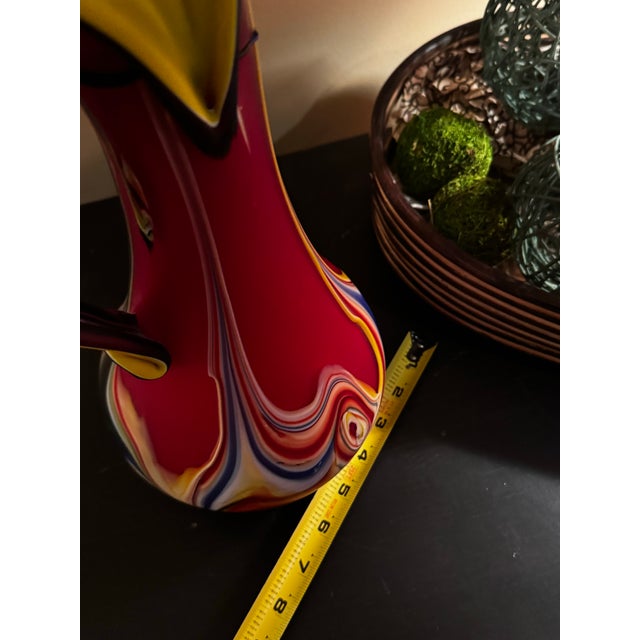 Vintage Azerbaijan Hand-Blown Art Glass Sculptural Vase, 20”h For Sale In Portland, OR - Image 6 of 10