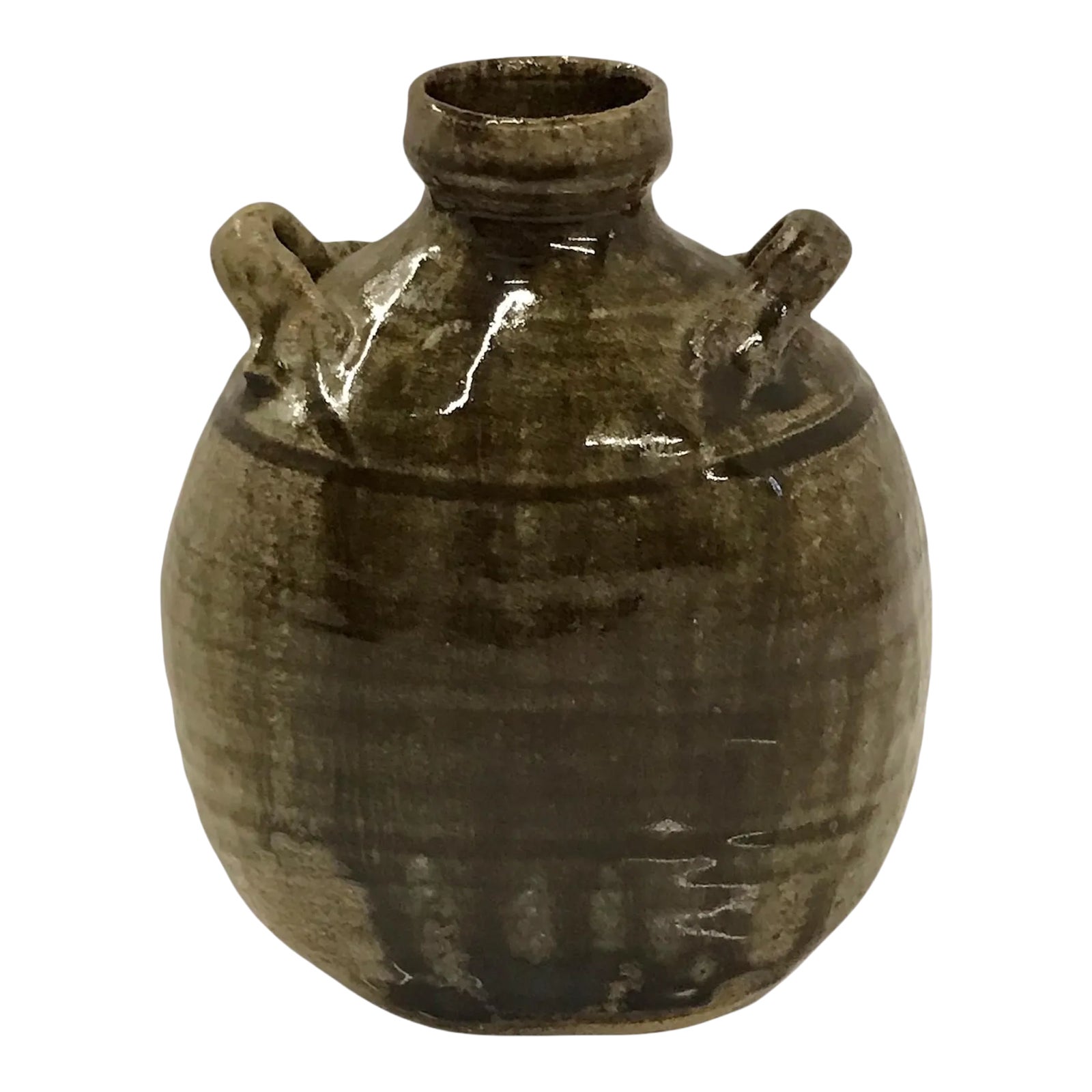 Jensen Studio Organic Modern Raku Saltglaze Jug Shaped Vessel | Chairish