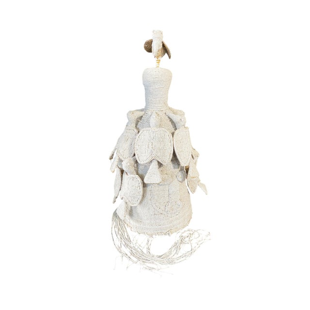 1980s African Yoruba Beaded King Crown 19" H Nigeria For Sale - Image 5 of 9