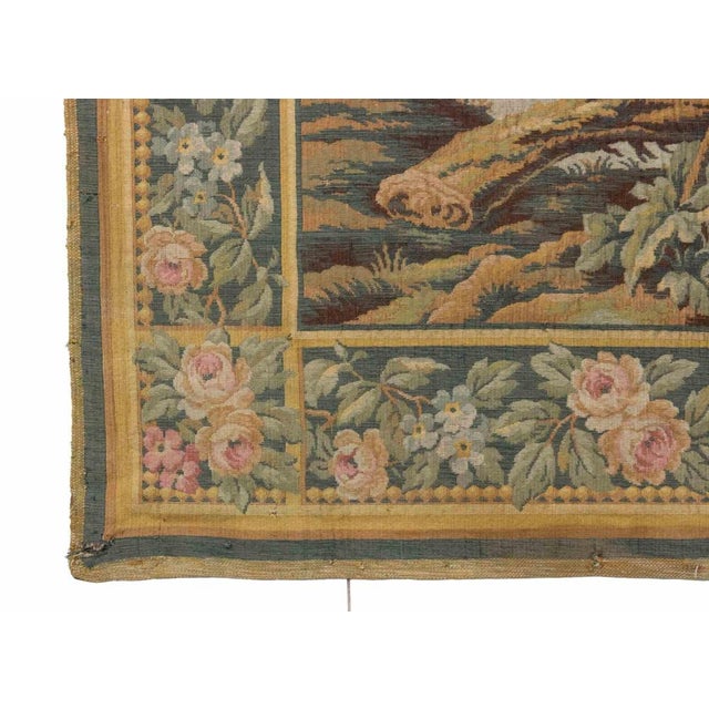 Vintage Tapestry with Bucolic Scene, Early 20th Century For Sale - Image 5 of 6