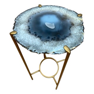 Unusual Modern Handcrafted Geode Drinks Table For Sale