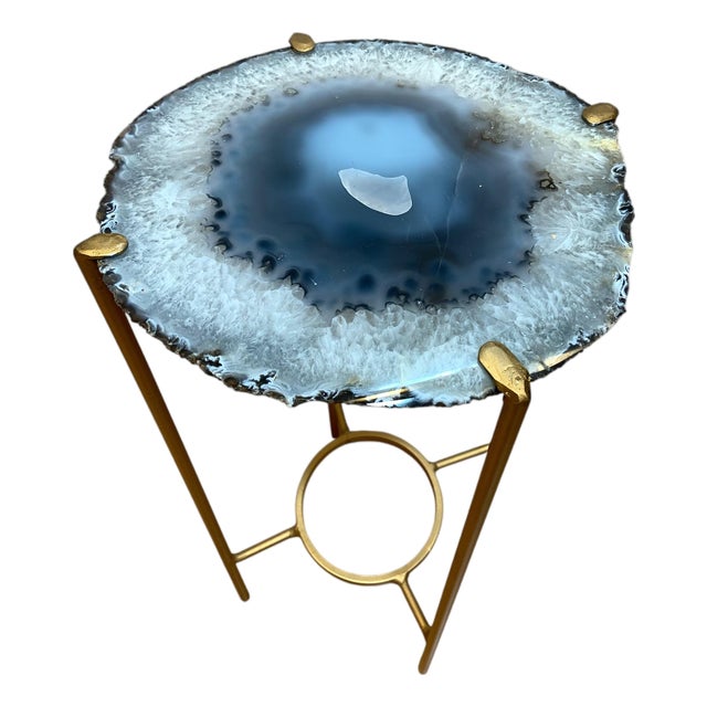Unusual Modern Handcrafted Geode Drinks Table For Sale