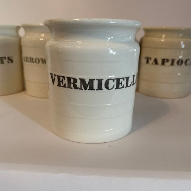 Collection of 5 English Ironstone Pantry Jars – Victorian Kitchen Storage For Sale - Image 6 of 9