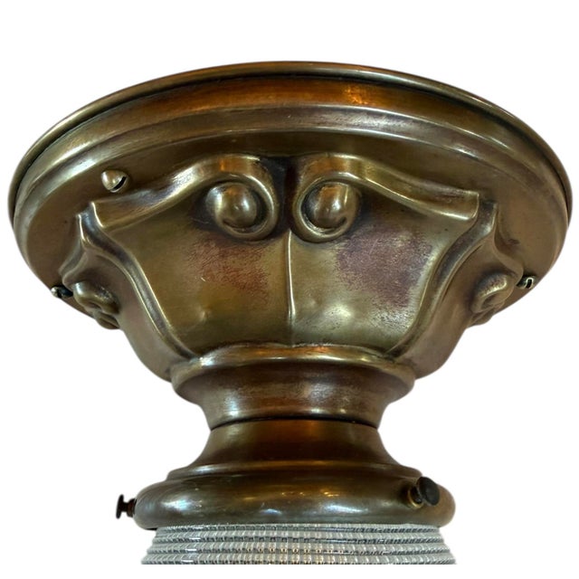 Mid 20th Century Mid Century Zipper Shade Ceiling Light Fixture For Sale - Image 4 of 5