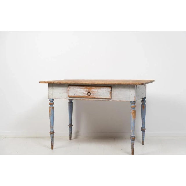 White Small Swedish Folk Art Table, 1800s For Sale - Image 8 of 14