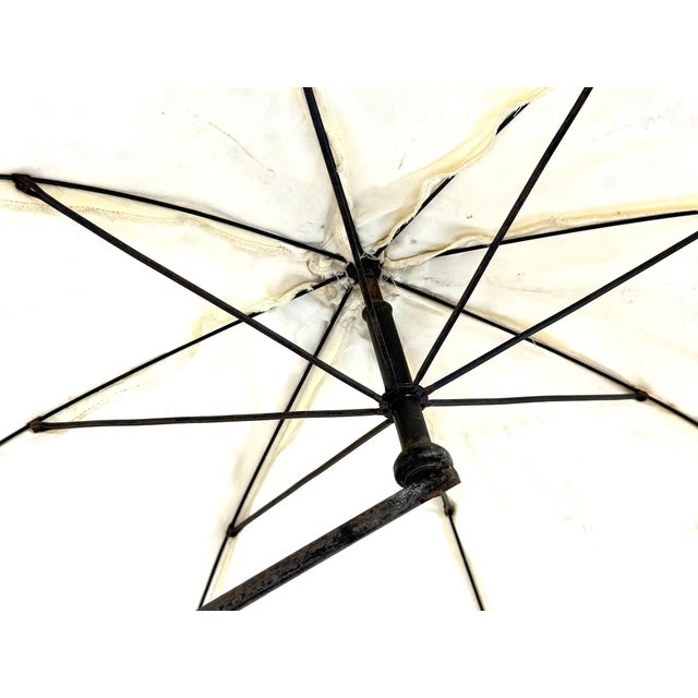 Museum-Quality 19th Century Victorian Wicker Baby Carriage With Original Lace Parasol - Heywood-Wakefield Style For Sale - Image 9 of 12