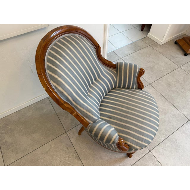 Textile Biedermeier Armchair in Walnut For Sale - Image 7 of 10