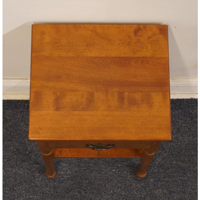 Brown Ethan Allen Heirloom Nutmeg Maple Colonial Early American 16" Tiered Nightstand 674 For Sale - Image 8 of 12
