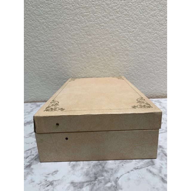 1960s Mid-Century Velvet Lined Jewelry Box With Gold Accents For Sale - Image 5 of 10