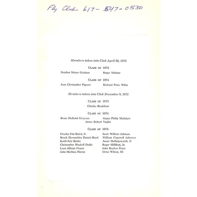 Catalogue of the Fly Club of Harvard University 1836-1959 For Sale In New York - Image 6 of 9
