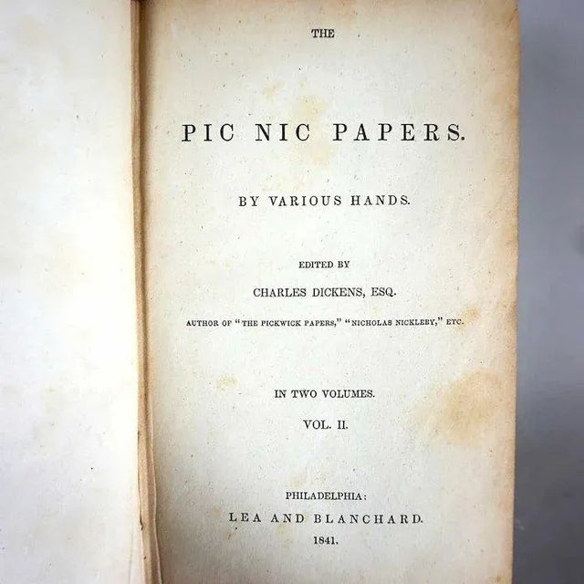 Mid 19th Century The Pic Nic Papers, by Various Hands, Volume II by Editor Charles Dickens Book For Sale - Image 4 of 6