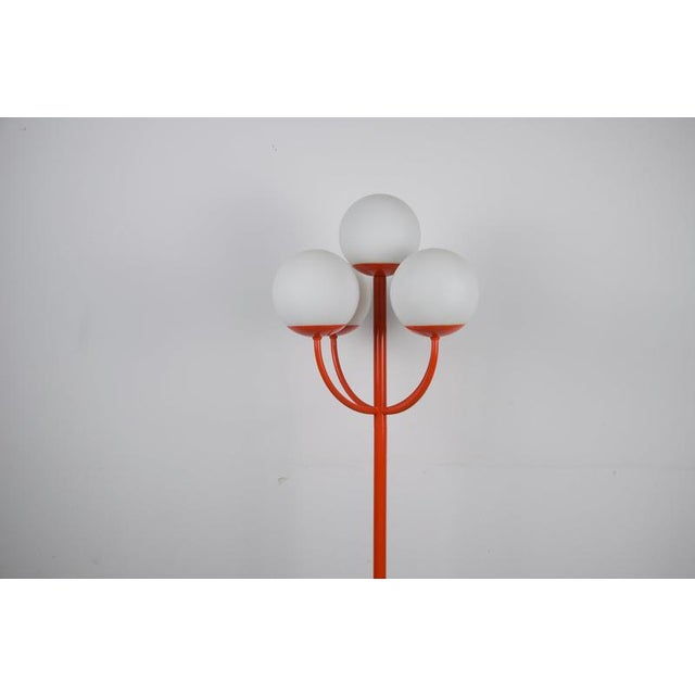 Mid-Century Red and Opaline Glass Floor Lamp by Kaiser, Germany, 1960s For Sale - Image 6 of 13