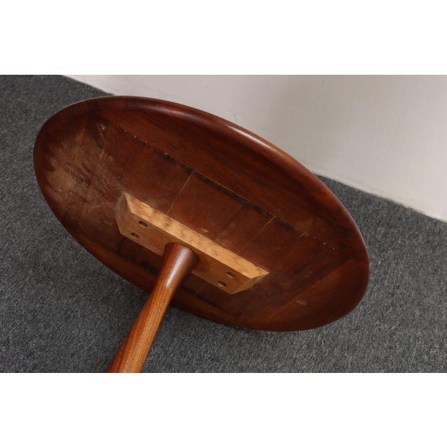 Mid-Century Modern Solid Walnut Tulip Style Pedestal Side Table by Prodelco For Sale - Image 15 of 18