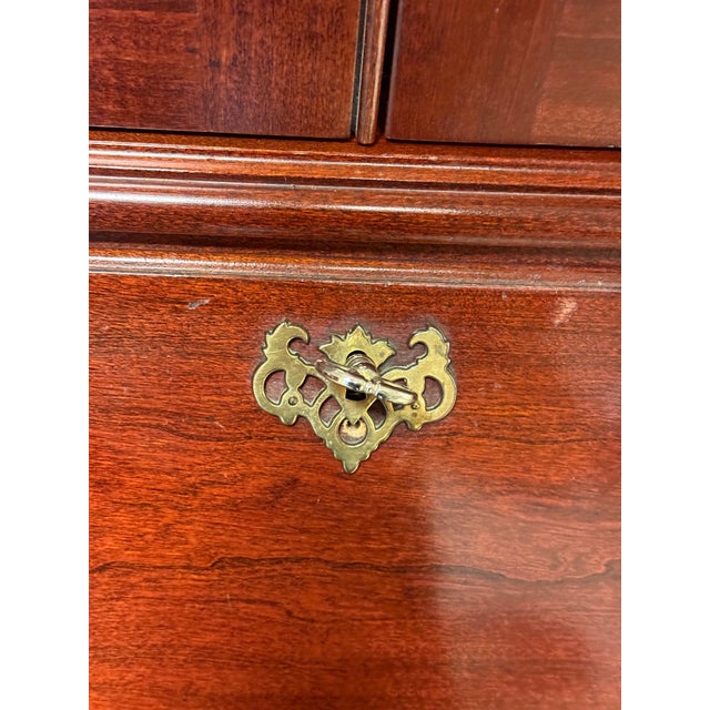 Design Plus Gallery presents Vintage Secretary Desk + Hutch by Jasper Cabinet Co. A drop-front writing desk with three...