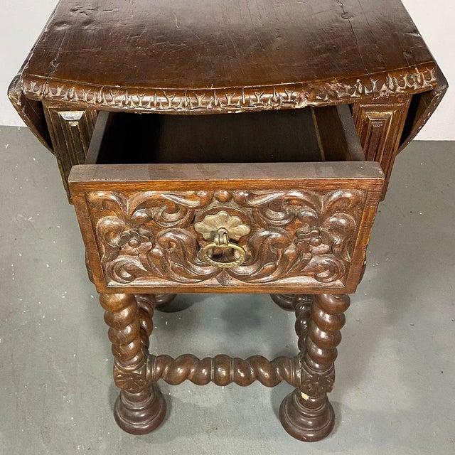 Brown Indo-Portuguese Teak Gate-Leg Table For Sale - Image 8 of 11