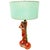 Mid-Century Modern 1950s Mid-Century Modern Hand Painted Hawaiian Hula Resin Table Lamp by Santana W/ Wipplestitch Shade For Sale - Image 3 of 10