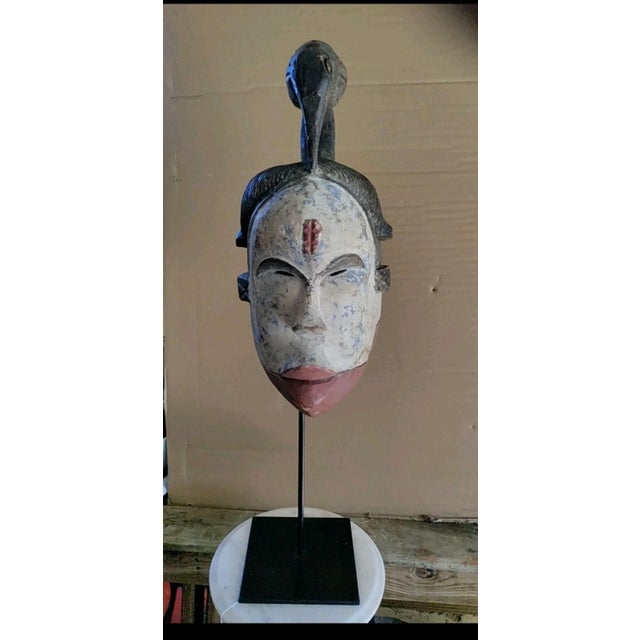 Wood Late 19th Century BaKwele or Ibo Nigerian Mask Stand Included For Sale - Image 7 of 7