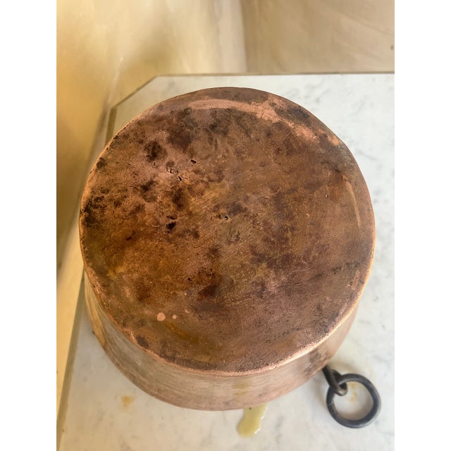 Metal Antique French Hand Crafted Copper & Wrought Iron Cauldron For Sale - Image 7 of 9