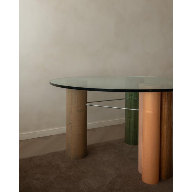 Saporiti Italia Vintage Italian Glass Dining Table by Saporiti Italia, 1980s For Sale - Image 4 of 18