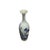 This elegant porcelain vase features a slender, elongated neck that flares into a delicate trumpet mouth, balanced by a...