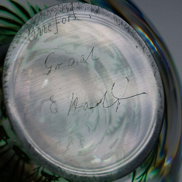 Edward Hald Vintage Fish Graal Vase by Edward Hald for Orrefors, Sweden For Sale - Image 4 of 4