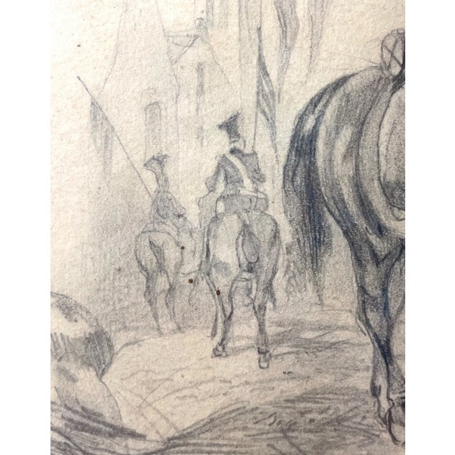 Antique 19th Century Original Bud Cornet Military Figural Sketch Pencil Drawing For Sale - Image 12 of 14