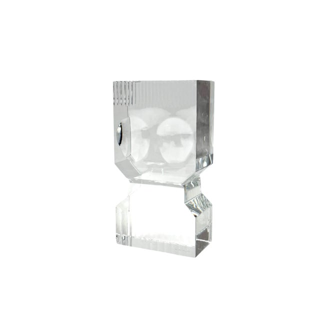 Transparent Sven Palmqvist, Modern Glass Sculpture, Orrefors Sweden 1971 For Sale - Image 8 of 12