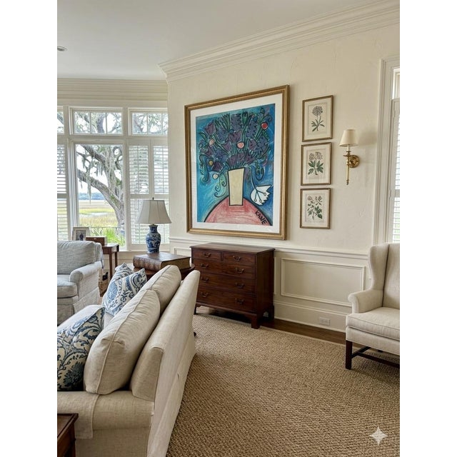 1980s Large Original Bob Paul Kane Floral Still Life Mixed Media Painting - Framed For Sale - Image 4 of 10