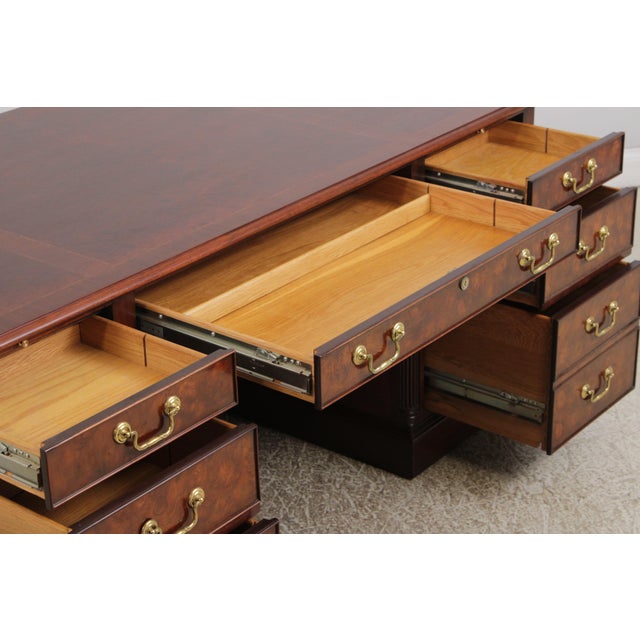 2000 - 2009 Councill Business Large Walnut Executive Office Desk For Sale - Image 5 of 18