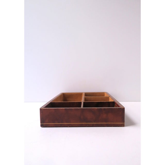 Italian Leather Jewelry Box Tray, Mid-20th Century For Sale - Image 9 of 12