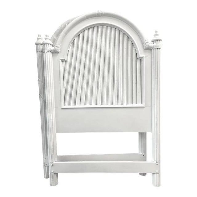 Mid-Century Modern Tall Tommy Bahama Twin Headboards – Lacquered in Super White For Sale - Image 3 of 8