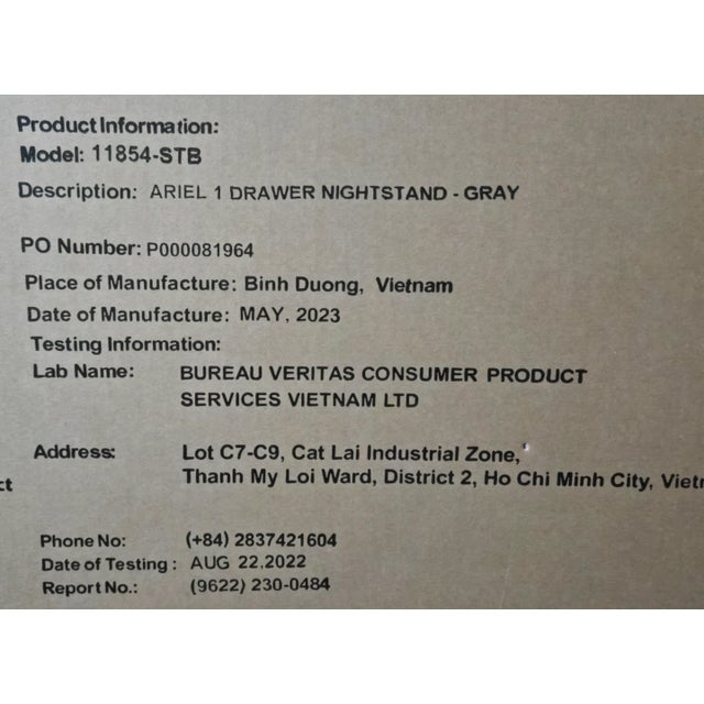 Mitchell Gold + Bob Williams Ariel Gray 1 Drawer Nightstand For Sale - Image 10 of 12