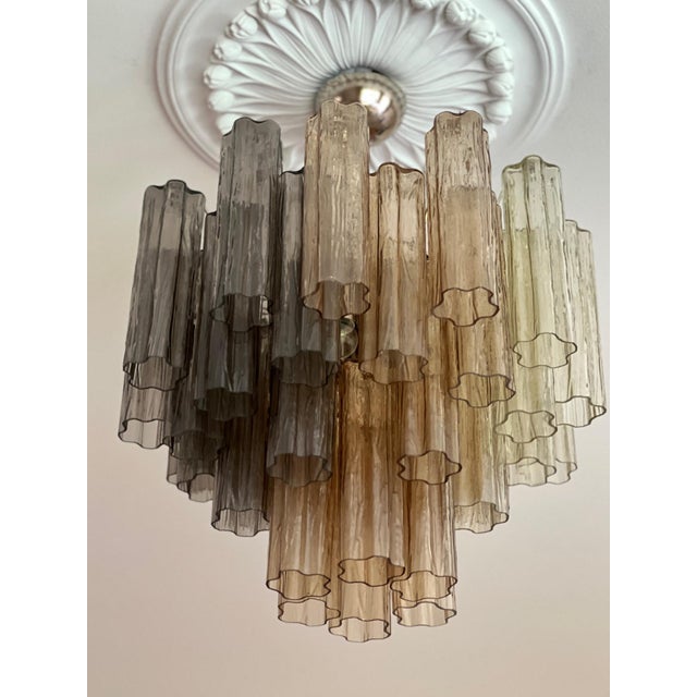 Tubular Chandelier in Ombre Murano Glass For Sale - Image 5 of 5