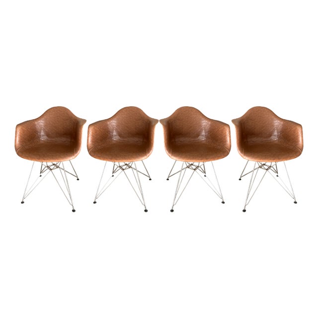 Shell Chairs in Leather, Set of 4 For Sale