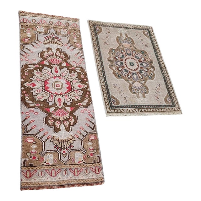 1970s Vintage Petite Turkish Rug - a Pair For Sale