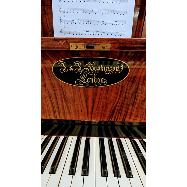 Late 19th Century Antique J. & J. Hopkinson Cabonet Victorian Style Piano 1895 For Sale - Image 5 of 12