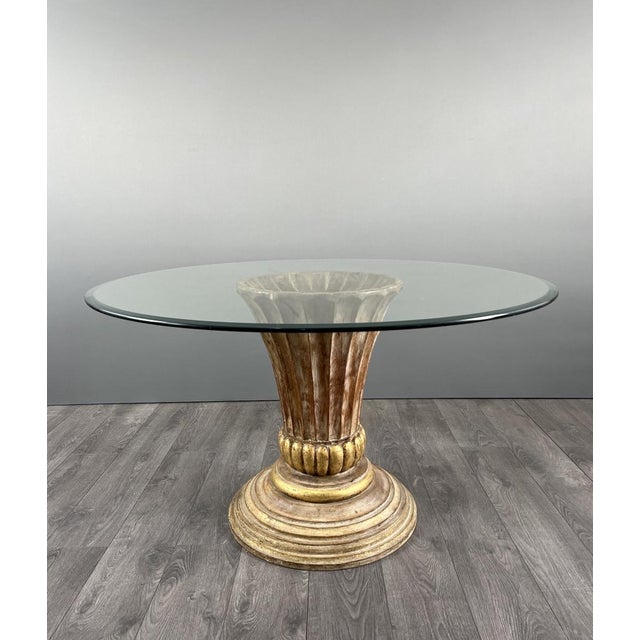 20th Century Table on Central Pedestal in Carved Wood For Sale - Image 12 of 12