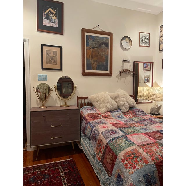 Brass Vintage Charles Hollis Jones Wishbone Tabletop Mirror For Sale - Image 8 of 9