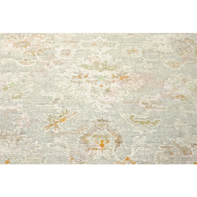 Transitional Pasargad Home Oushak L. Green Wool Area Rug- 8' 7'' X 10' 0'' For Sale - Image 3 of 5