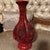 Early 20th Century 12” Chinese Red Carved Lacquer-Style Vase – Floral & Pomegranate Design For Sale - Image 4 of 11