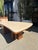 Mid Century Travertine Top Coffee Table With Sculptural Teak Wood Base For Sale - Image 4 of 13