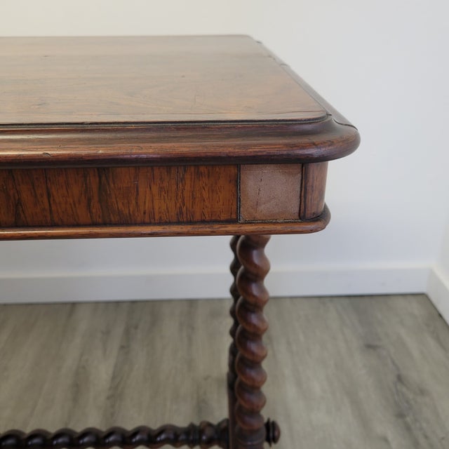 Victorian Rosewood Barley-Twist Library, Sofa Table, C. 1870, England For Sale - Image 12 of 12